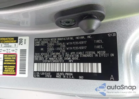 2021 Toyota Sienna Xle из США, поврежденный, VIN 5TDYSKFC5MS007913